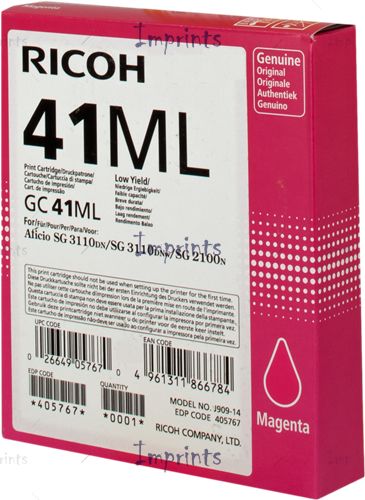 Оригинальный Ricoh Картридж Ricoh GC 41ML пурпурный, гелевый оригинальный для IMPRINTS.RU