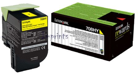 Оригинальный Картридж Lexmark 70C8HYE желтый увеличенный, № 708HY оригинальный