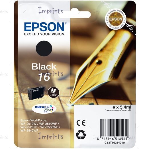 Оригинальный Картридж Epson C13T16214010 черный, № 16 оригинальный