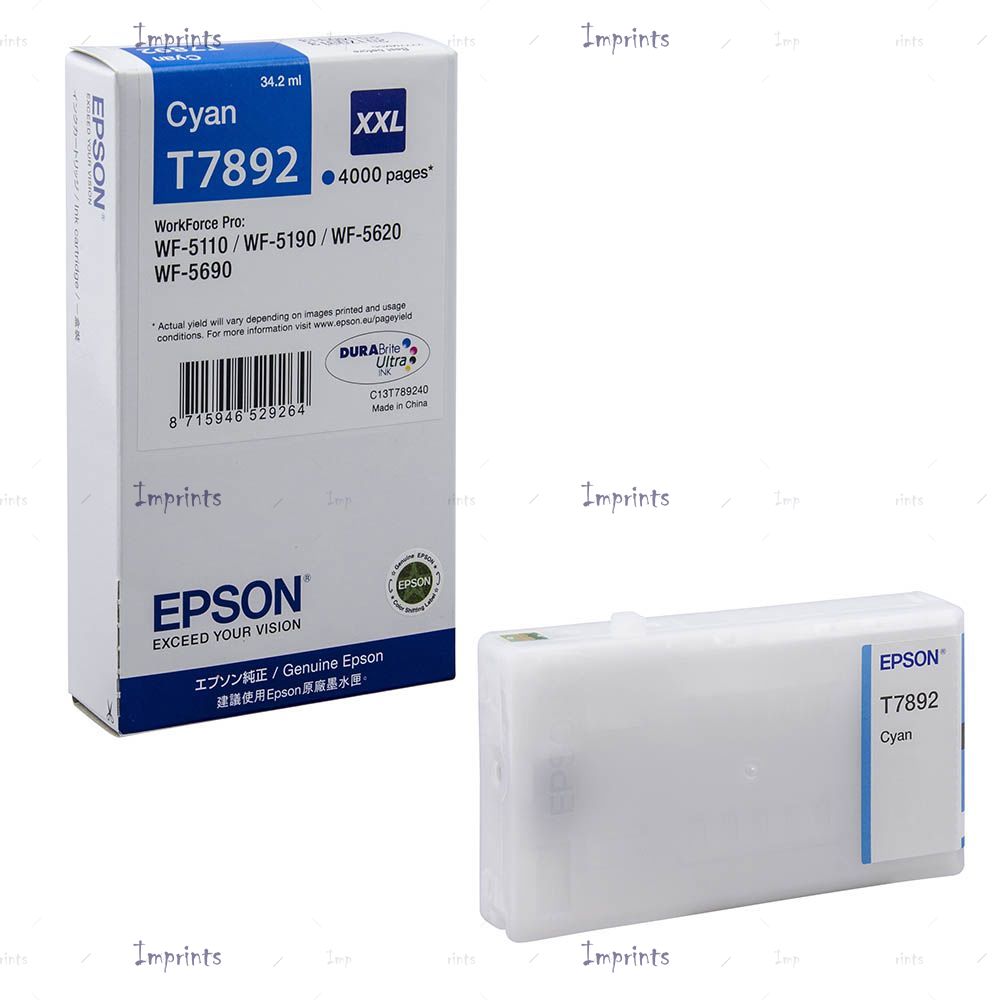 Оригинальный Картридж Epson C13T789240 голубой экстра увеличенный, № T7892 оригинальный