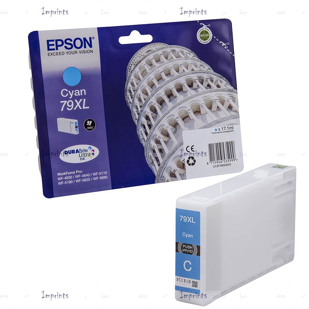Оригинальный Картридж Epson C13T79024010 голубой увеличенный, № 79XL оригинальный
