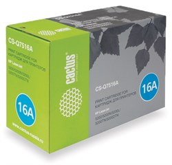 Лазерный картридж Cactus CS-Q7516AR (HP 16A) черный для HP LaserJet 5200, 5200dtn, 5200tn, 5200l, 5200n, 5200lx (12'000  стр.)