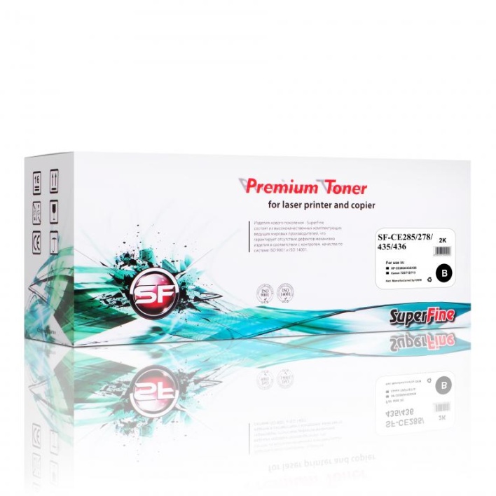 Тонер-картридж SuperFine CE285A, CE278A, CB435A, CB436A для Canon FAX L150, FAX L170, i-SENSYS MF4410 (Чёрный, 2100 стр.)