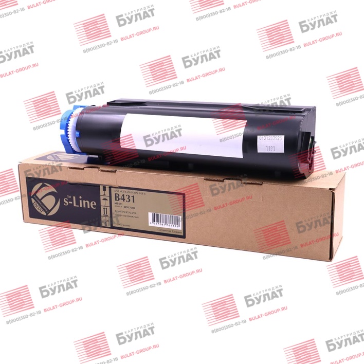 Тонер-картридж БУЛАТ s-Line 44917608 для Oki B431, MB491 (Чёрный, 12000 стр.)