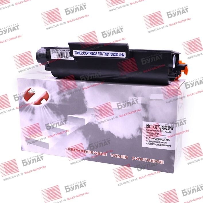 Тонер-картридж 7Q TN-3170, TN-3280, TNP-24 для Brother HL-5240, HL-5340, Konica Minolta bizhub 20P (Чёрный, 8000 стр.), универсальный