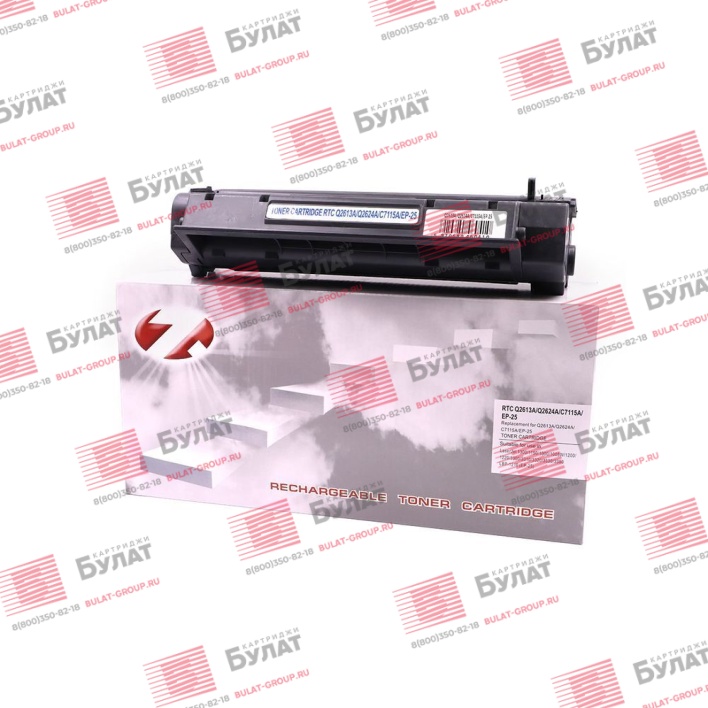 Тонер картридж 7Q Q2613A, Q2624A, C7115A, EP-25 для HP LJ 1300 и Canon LBP1210 (Чёрный, 2500 стр.), универсальный