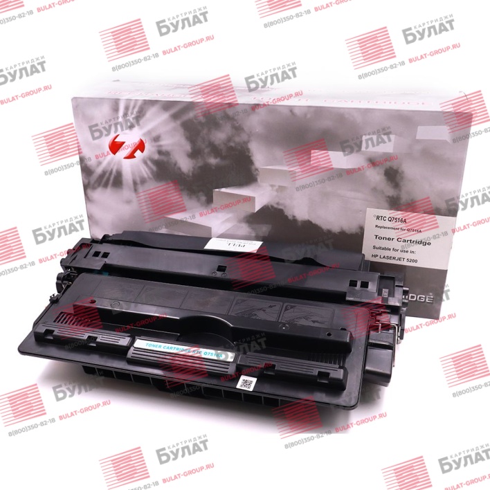 Тонер-картридж 7Q Q7516A для HP LJ 5200 (Чёрный, 12000 стр.)