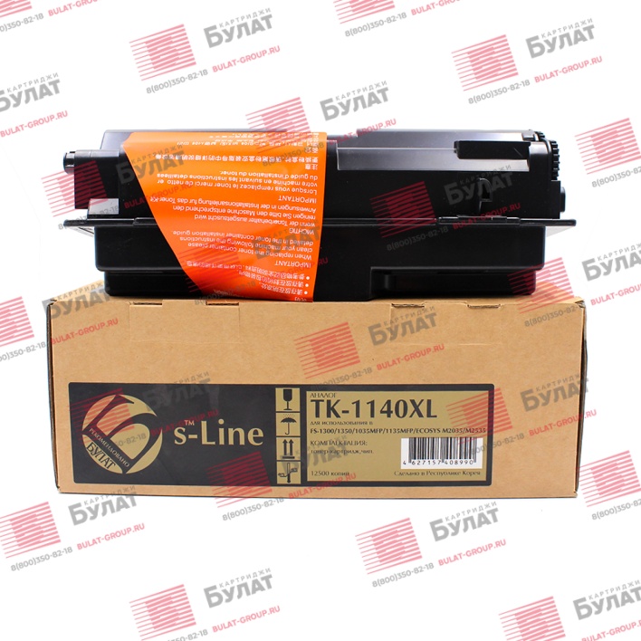 Тонер-картридж БУЛАТ s-Line TK-1140XL для Kyocera FS-1035MFP (Чёрный, 12500 стр.)
