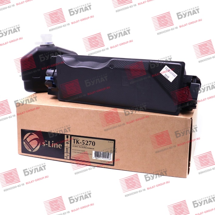 Тонер-картридж БУЛАТ s-Line TK-5270K для Kyocera ECOSYS P6230 (Чёрный, 8000 стр.)