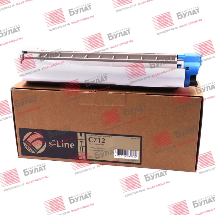 Тонер-картридж БУЛАТ s-Line 46507625 для Oki C712 (Жёлтый, 11500 стр.)