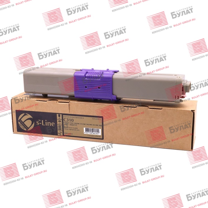 Тонер-картридж БУЛАТ s-Line 44469715 для Oki C310, C510, C511, MC361, MC362 (Пурпурный, 2000 стр.)