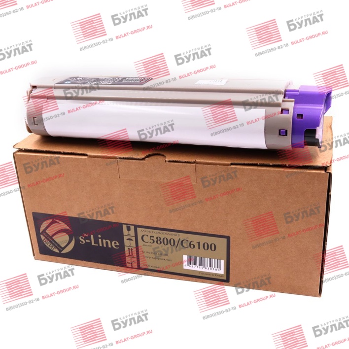 Тонер-картридж БУЛАТ s-Line 43324443, 43324423 для Oki C5800 (Голубой, 5000 стр.), универсальный