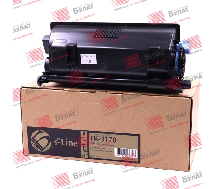 Тонер-картридж БУЛАТ s-Line TK-3170 для Kyocera ECOSYS P3050, P3055, P3060 (Чёрный, 15500 стр.)