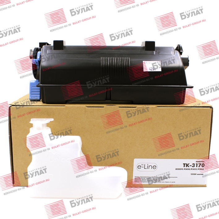 Тонер-картридж e-Line TK-3170 для Kyocera ECOSYS P3050, P3055, P3060 (Чёрный, 15500 стр.)