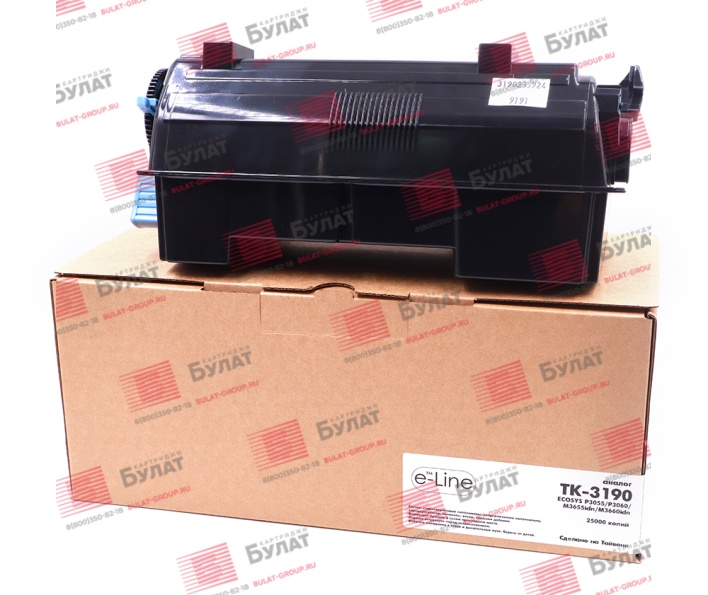Тонер-картридж e-Line TK-3190 для Kyocera ECOSYS P3055 (Чёрный, 25000 стр.)