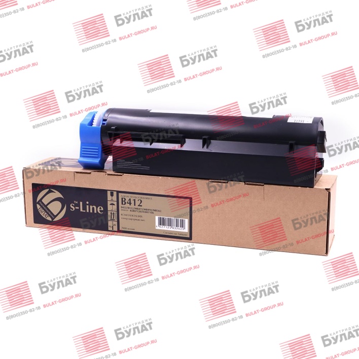 Тонер-картридж БУЛАТ s-Line 45807120, 45807106 для Oki B412 (Чёрный, 7000 стр.), универсальный