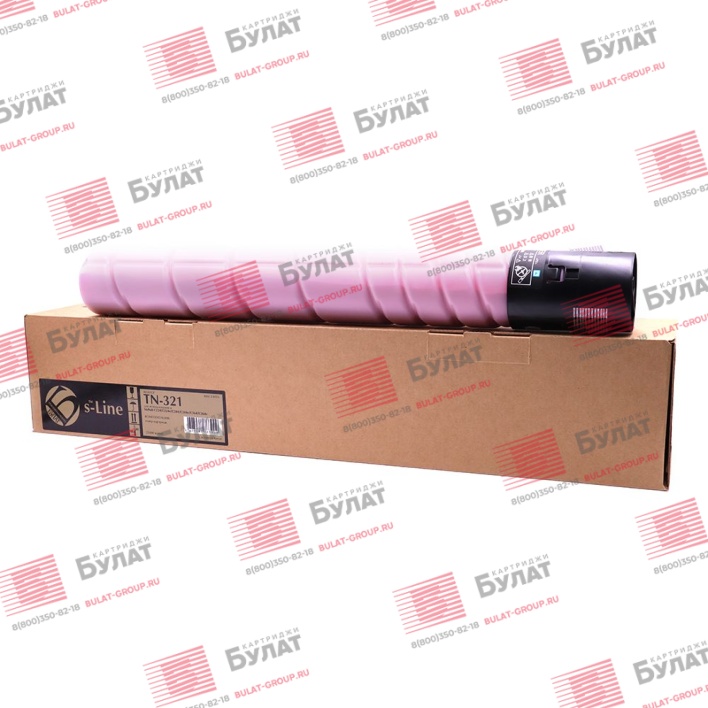 Тонер-картридж БУЛАТ s-Line TN321M для Konica Minolta bizhub C224, bizhub C284 (Пурпурный, 25000 стр.)