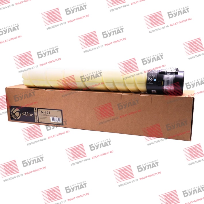 Тонер-картридж БУЛАТ s-Line TN321Y для Konica Minolta bizhub C224, bizhub C284 (Жёлтый, 25000 стр.)