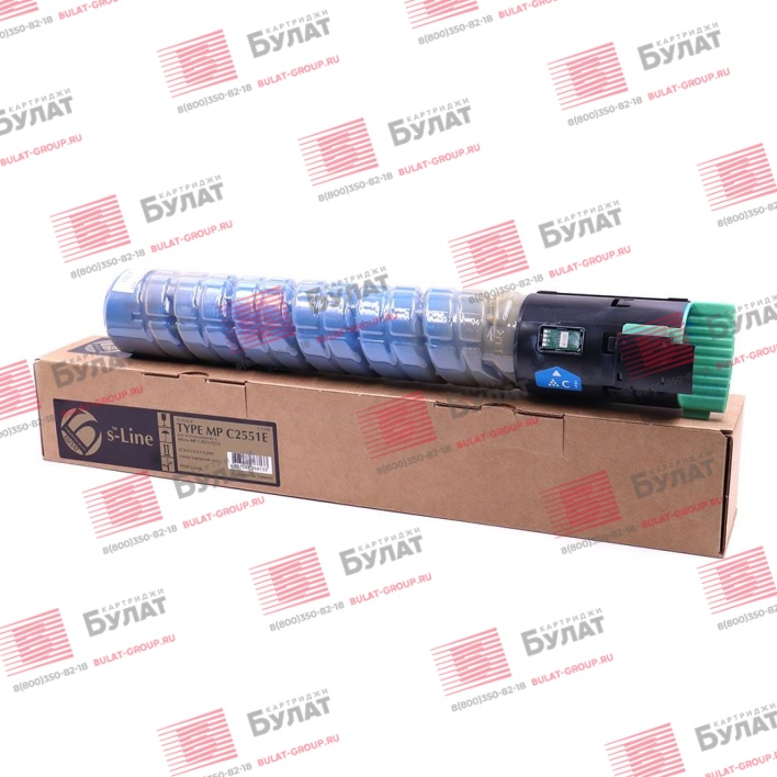 Тонер-картридж БУЛАТ s-Line MP C2551E (841505) для Ricoh Aficio MP C2051, MP C2551 (Голубой, 9500 стр.)