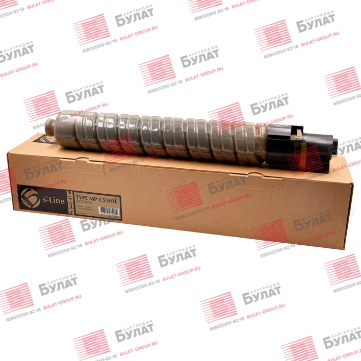 Тонер-картридж БУЛАТ s-Line MP C5501E (842052) для Ricoh Aficio MP C4501, MP C5501 (Чёрный, 25500 стр.)